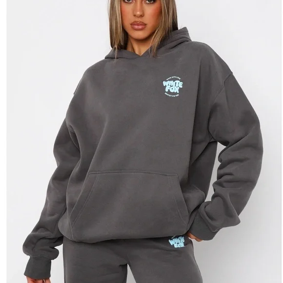 White Fox Boutique Gray Hoodie - Picture 2 of 4